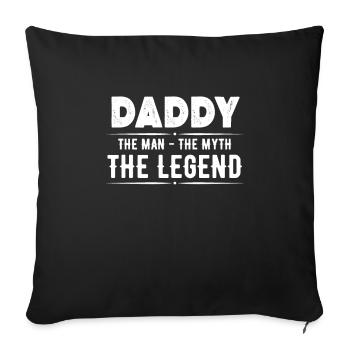 Légende du mythe de l’homme papa - Housse de coussin décorative 45 x 45 cm - noir - Devant