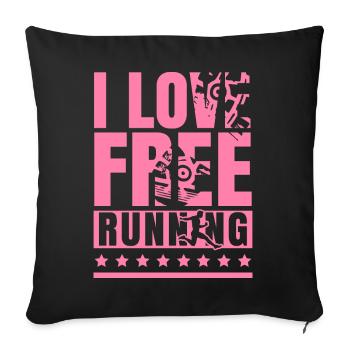 I love parkour free running parkour runner Spor - Sofa pillowcase 17,3'' x 17,3'' (45 x 45 cm) - black - Front