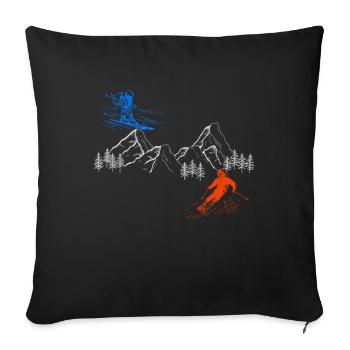 Ski In Ski Out - Sofakissenbezug 45 x 45 cm - Schwarz - Vorne