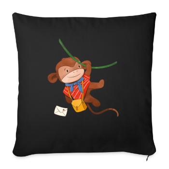 Monkey Monkey Chimpanzee Postman Children Motifs - Sofa pillowcase 17,3'' x 17,3'' (45 x 45 cm) - black - Front