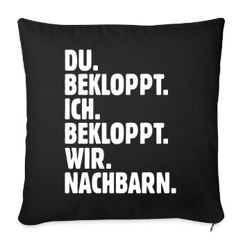 Nachbar - Sofakissenbezug 45 x 45 cm - Schwarz - Vorne
