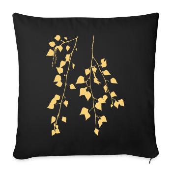 Birch Branch - Nature - Sustainable - Forest Tree - Sofa pillowcase 17,3'' x 17,3'' (45 x 45 cm) - black - Front
