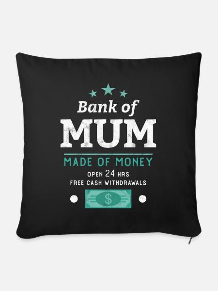 Bank der Mutter - Sofakissenbezug 45 x 45 cm - Schwarz