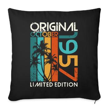 Octobre 1957 Cadeau d’anniversaire de naissance - Housse de coussin décorative 45 x 45 cm - noir - Devant