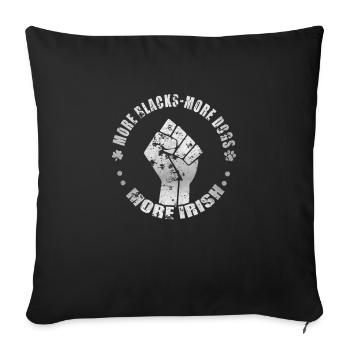 Plus de Noirs Plus de chiens Plus d’Irlandais - Housse de coussin décorative 45 x 45 cm - noir - Devant