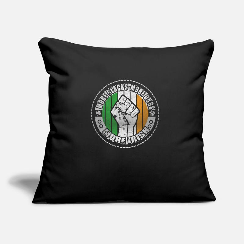 Plus de Noirs Plus de chiens Plus d’Irlandais Housse de coussin décorative 45 x 45 cm