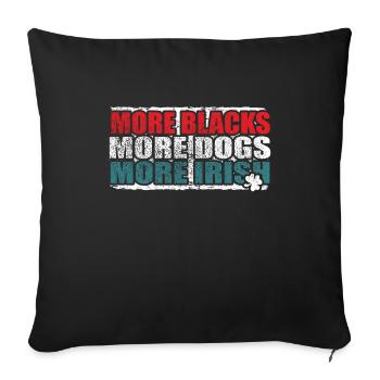 Plus de Noirs Plus de chiens Plus d’Irlandais - Housse de coussin décorative 45 x 45 cm - noir - Devant