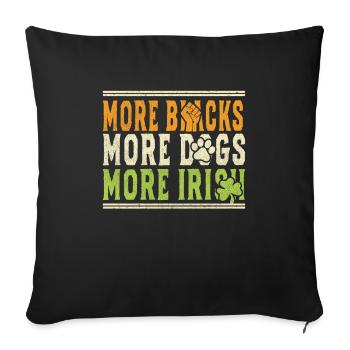 Plus de Noirs Plus de chiens Plus d’Irlandais - Housse de coussin décorative 45 x 45 cm - noir - Devant