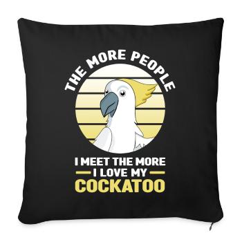 Cockatoo - Sofa pillowcase 17,3'' x 17,3'' (45 x 45 cm) - black - Front