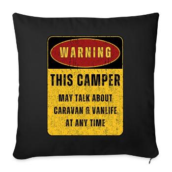 Outdoor Camping Adventure Nature. Funny sayings - Sofa pillowcase 17,3'' x 17,3'' (45 x 45 cm) - black - Front