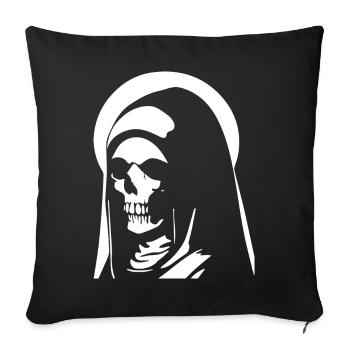 Supernatural Elegance in Horror Nun, Satanic, and - Sofa pillowcase 17,3'' x 17,3'' (45 x 45 cm) - black - Front
