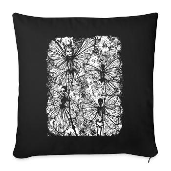 Fairycore Ästhetik Grunge Skelett Fee Goth G - Sofakissenbezug 45 x 45 cm - Schwarz - Vorne