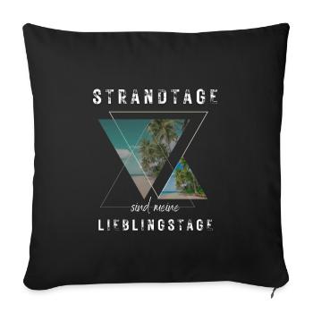SOMMER ich bin dann soweit - HELLO SUMMER - Sofakissenbezug 45 x 45 cm - Schwarz - Vorne