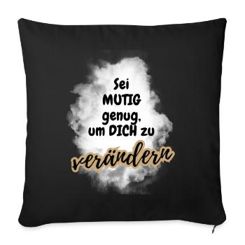 POSITIVE EINSTELLUNG MINDSET Motivation - Sofakissenbezug 45 x 45 cm - Schwarz - Vorne