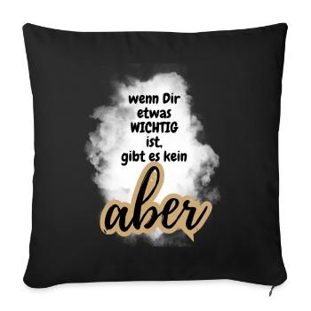 POSITIVE EINSTELLUNG MINDSET Motivation - Sofakissenbezug 45 x 45 cm - Schwarz - Vorne