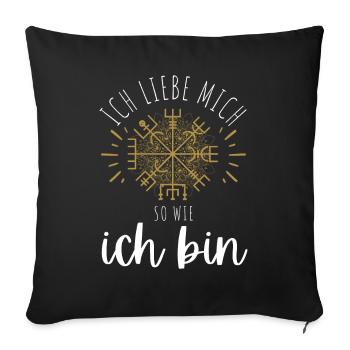 Wegweiser MOTIVATION - VEGVISIR - Sofakissenbezug 45 x 45 cm - Schwarz - Vorne
