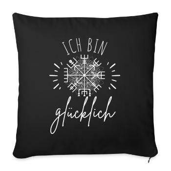 Wegweiser Motivation - VEGVISIR - Sofakissenbezug 45 x 45 cm - Schwarz - Vorne