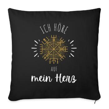Wegweiser MOTIVATION - VEGVISIR - Sofakissenbezug 45 x 45 cm - Schwarz - Vorne