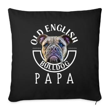 Bulldog Bulldog Bulldogs Papa - Housse de coussin décorative 45 x 45 cm - noir - Devant