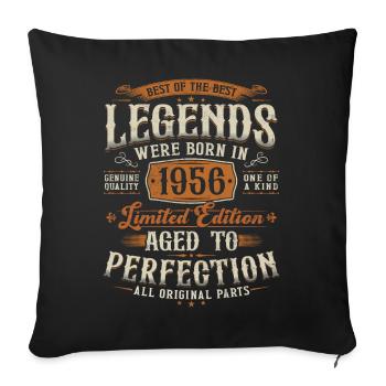 1956 Vintage Born Legends Cadeau d’anniversaire - Housse de coussin décorative 45 x 45 cm - noir - Devant