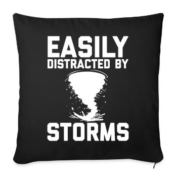 Sturmjäger Vatertag | Meteorologe Stürme Geschenke - Sofakissenbezug 45 x 45 cm - Schwarz - Vorne