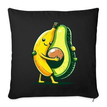 Hug Fruit Banana Love Avocado Funny - Sofa pillowcase 17,3'' x 17,3'' (45 x 45 cm) - black - Front