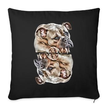 Dictons de chien Chien Chiens Bouledogue - Housse de coussin décorative 45 x 45 cm - noir - Devant