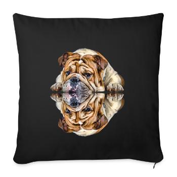 Dictons de chien Chien Chiens Bouledogue - Housse de coussin décorative 45 x 45 cm - noir - Devant