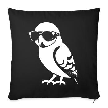 Lustiger Vogel mit Sonnenbrille Cool Bourke's Parak - Sofakissenbezug 45 x 45 cm - Schwarz - Vorne