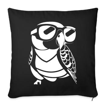 Lustiger Vogel mit Sonnenbrille Cool Bourke's Parak - Sofakissenbezug 45 x 45 cm - Schwarz - Vorne