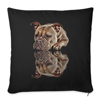 Bouledogue Vieux Bouledogue Anglais Chien Chiens - Housse de coussin décorative 45 x 45 cm - noir - Devant