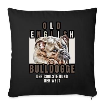 Bouledogue Vieux Bouledogue Anglais Chien Chiens - Housse de coussin décorative 45 x 45 cm - noir - Devant