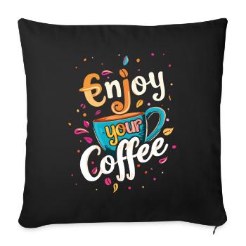 Coffee, Coffee Lover, Coffee Cup, Caffeine, Drink - Sofa pillowcase 17,3'' x 17,3'' (45 x 45 cm) - black - Front