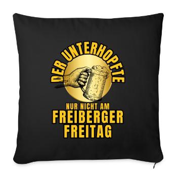 L’UNTERHOPFTE nur nicht am FREIBERGER FREITAG - Housse de coussin décorative 45 x 45 cm - noir - Devant