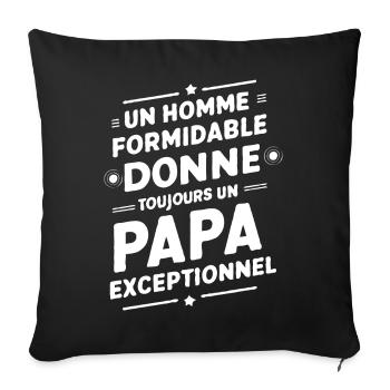 Belle idée cadeau fete des pères anniversaire papa - Housse de coussin décorative 45 x 45 cm - noir - Devant