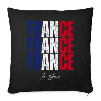 Flag of France, French pride - Sofa pillowcase 17,3'' x 17,3'' (45 x 45 cm) - black - Front