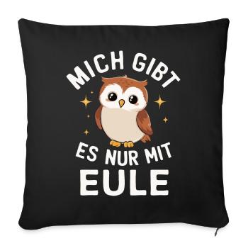 oiseau de nuit hibou hibou oiseau - Housse de coussin décorative 45 x 45 cm - noir - Devant