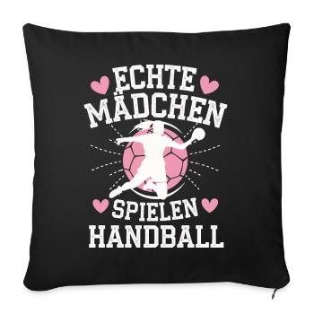 Handball Sports Joueurs de handball Joueurs de handball - Housse de coussin décorative 45 x 45 cm - noir - Devant