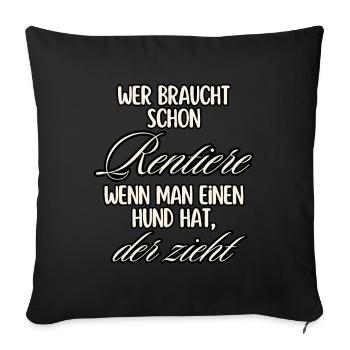 Renne chien chemise drôle disant NOËL - Housse de coussin décorative 45 x 45 cm - noir - Devant