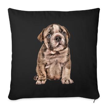 Chemise pour chien avec bouledogue BULLDOG DESIGN Drôle - Housse de coussin décorative 45 x 45 cm - noir - Devant