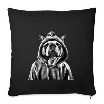 Chemise pour chien avec bouledogue BULLDOG DESIGN Drôle - Housse de coussin décorative 45 x 45 cm - noir - Devant