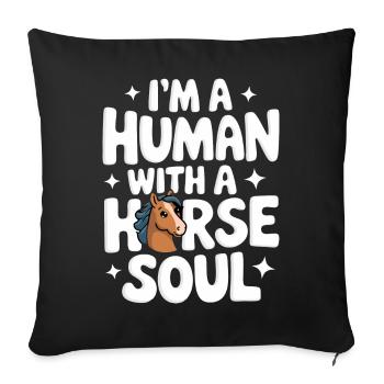 Horse Horse Riding Horse Riding Jumping - Sofa pillowcase 17,3'' x 17,3'' (45 x 45 cm) - black - Front