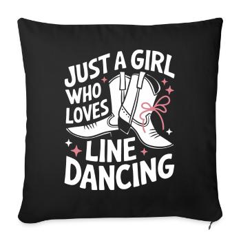 Danse en ligne Danseurs - Housse de coussin décorative 45 x 45 cm - noir - Devant