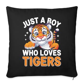 Tiger Animal Zoo Wild Animal - Sofa pillowcase 17,3'' x 17,3'' (45 x 45 cm) - black - Front