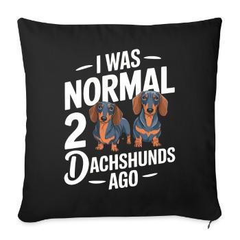 Chien teckel - Housse de coussin décorative 45 x 45 cm - noir - Devant