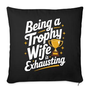 Femme Épouse Partenaire Famille Marié - Housse de coussin décorative 45 x 45 cm - noir - Devant