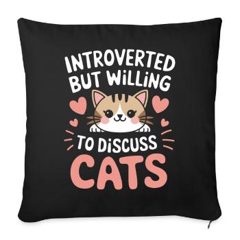 Introverti, antisocial, introverti - Housse de coussin décorative 45 x 45 cm - noir - Devant