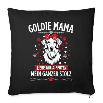 Golden Retriever Frauchen – Liebe auf 4 Pfoten - Sofakissenbezug 45 x 45 cm - Schwarz - Vorne