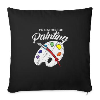 Painter Artist Brushes Mixed Pallet Gift - Sofa pillowcase 17,3'' x 17,3'' (45 x 45 cm) - black - Front