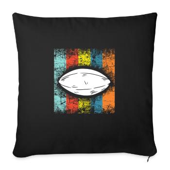 Colorful Rugby Ball Rugby Team Coach Gift - Sofa pillowcase 17,3'' x 17,3'' (45 x 45 cm) - black - Front